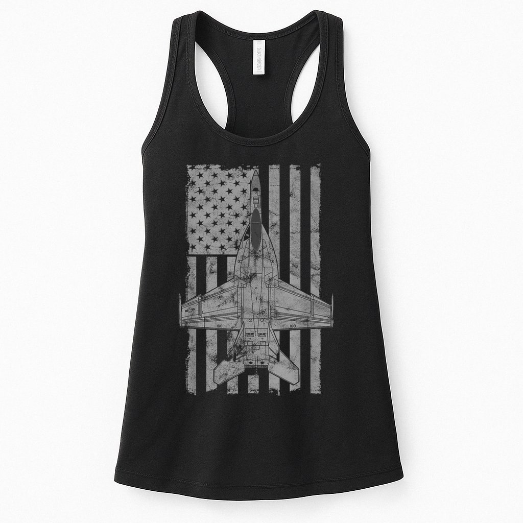 F18 Super Hornet Jet Airplane Vintage Flag Womens Tank Top