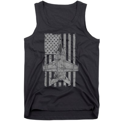 F18 Super Hornet Jet Airplane Vintage Flag Tank Top