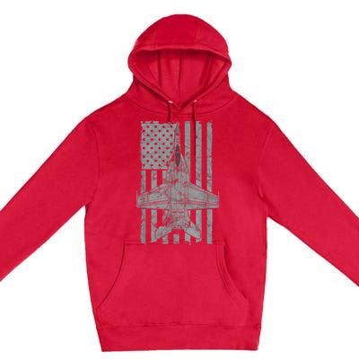 F18 Super Hornet Jet Airplane Vintage Flag Premium Pullover Hoodie