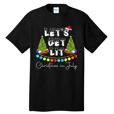 Festive Santa Hat with Christmas Tree Design Tall T-Shirt