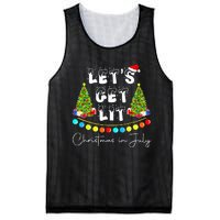 Festive Santa Hat with Christmas Tree Design Mesh Reversible Basketball Jersey Tank