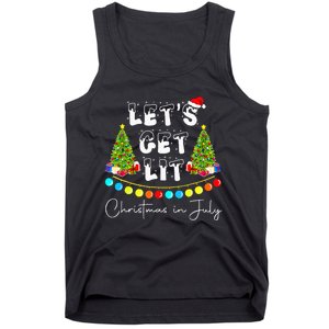 Festive Santa Hat with Christmas Tree Design Tank Top