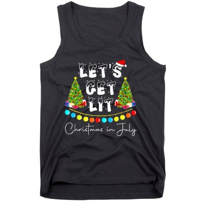 Festive Santa Hat with Christmas Tree Design Tank Top