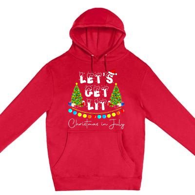 Festive Santa Hat with Christmas Tree Design Premium Pullover Hoodie