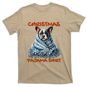 Frenchie Santa Hat & Christmas Lights Cute French Bulldog T-Shirt