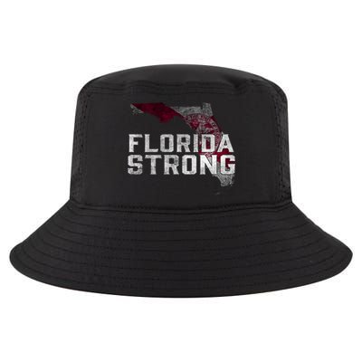 Florida Strong Hurricane Ian Support Florida Vintage American US Flag Cool Comfort Performance Bucket Hat