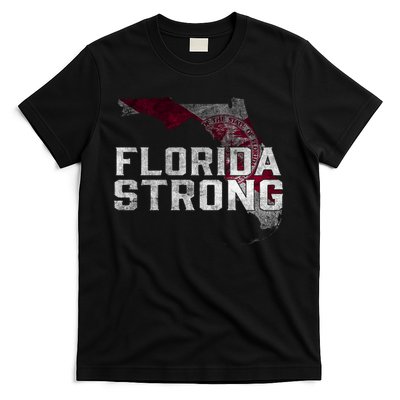 Florida Strong Hurricane Ian Support Florida Vintage American US Flag T-Shirt