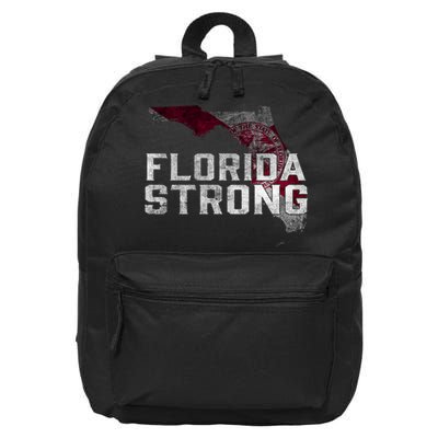 Florida Strong Hurricane Ian Support Florida Vintage American US Flag 16 in Basic Backpack