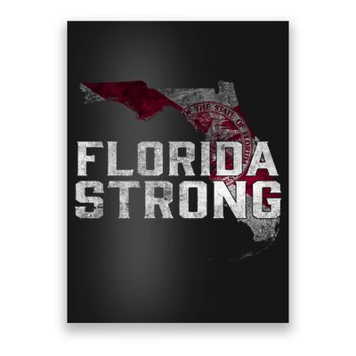 Florida Strong Hurricane Ian Support Florida Vintage American US Flag Poster