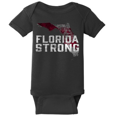 Florida Strong Hurricane Ian Support Florida Vintage American US Flag Baby Bodysuit