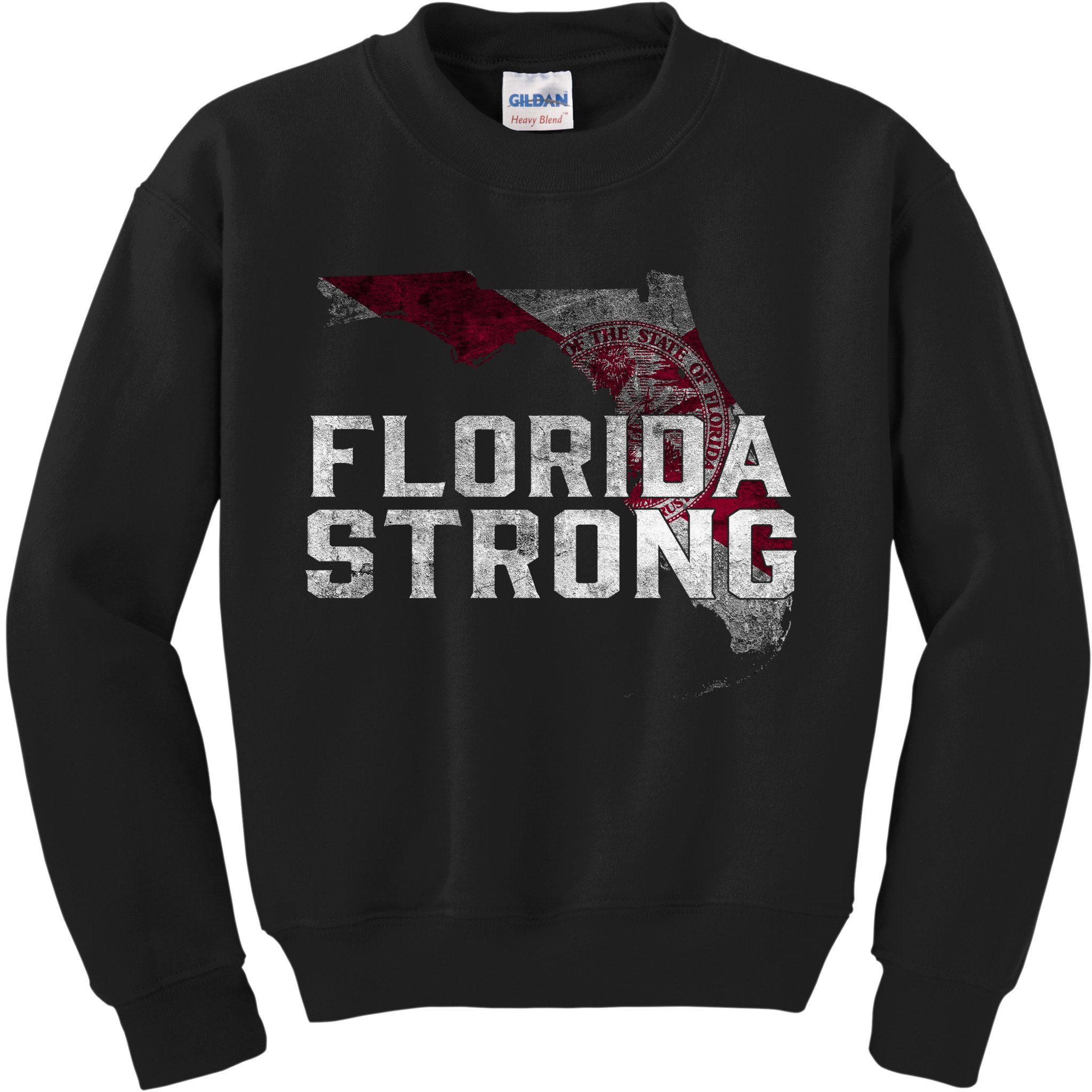 Florida Strong Hurricane Ian Support Florida Vintage American US Flag Kids Sweatshirt