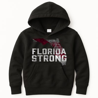 Florida Strong Hurricane Ian Support Florida Vintage American US Flag Kids Hoodie