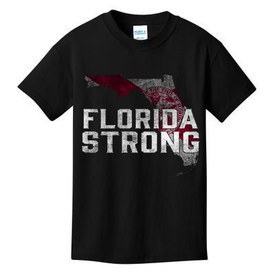 Florida Strong Hurricane Ian Support Florida Vintage American US Flag Kids T-Shirt