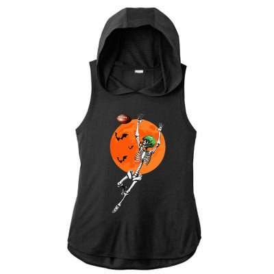 Football Skeleton Halloween Football Player Ladies PosiCharge Tri-Blend Wicking Draft Hoodie Tank