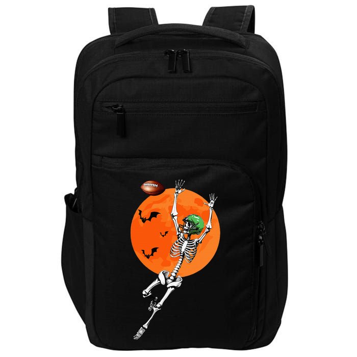 Football Skeleton Halloween Football Player Impact Tech Backpack