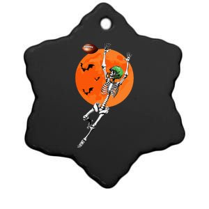 Football Skeleton Halloween Football Player Ceramic Star Ornament