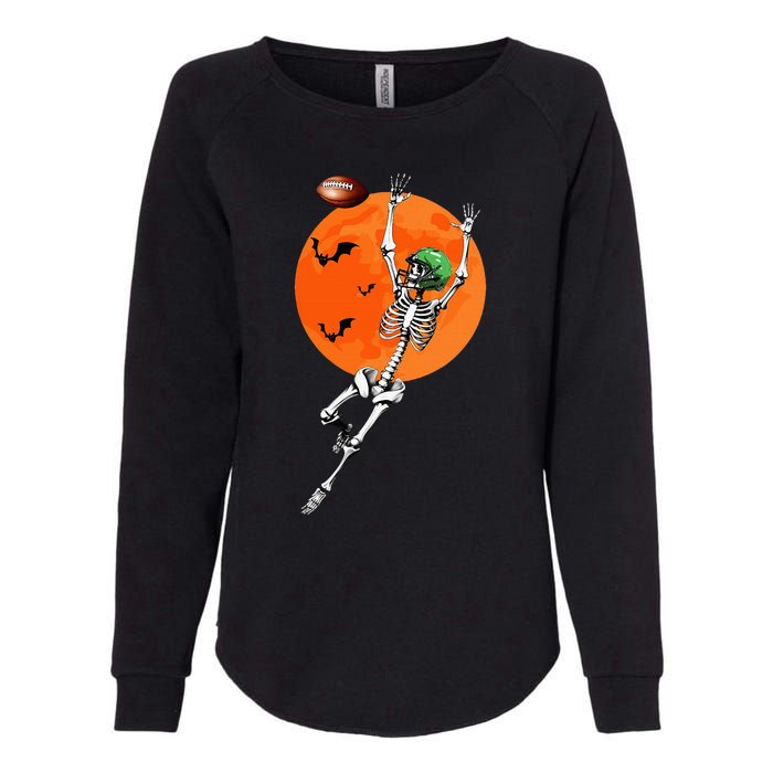 Football Skeleton Halloween Football Player Womens California Wash Sweatshirt