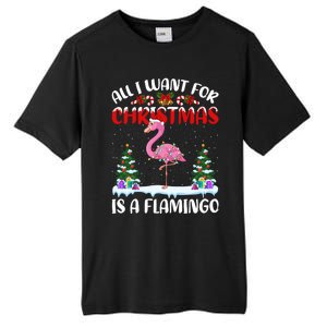 Funny Santa Hat All I Want For Christmas Is A Flamingo Gift Tall Fusion ChromaSoft Performance T-Shirt