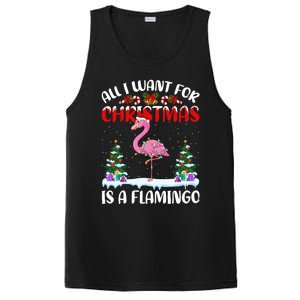 Funny Santa Hat All I Want For Christmas Is A Flamingo Gift PosiCharge Competitor Tank