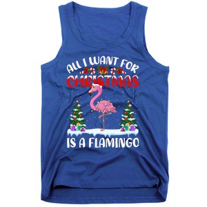 Funny Santa Hat All I Want For Christmas Is A Flamingo Gift Tank Top