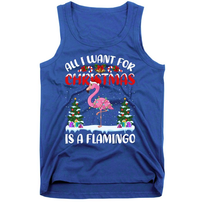 Funny Santa Hat All I Want For Christmas Is A Flamingo Gift Tank Top