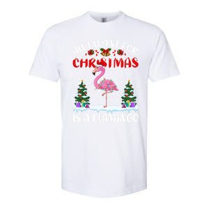 Funny Santa Hat All I Want For Christmas Is A Flamingo Gift Softstyle CVC T-Shirt