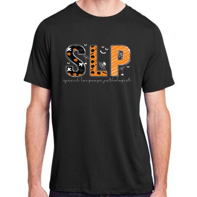 Funny SLP Halloween Costume Pumpkin Fall Skeleton Adult ChromaSoft Performance T-Shirt