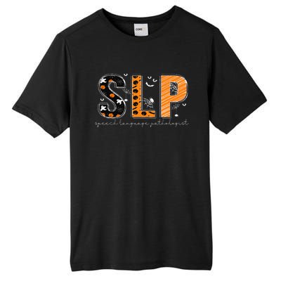 Funny SLP Halloween Costume Pumpkin Fall Skeleton Tall Fusion ChromaSoft Performance T-Shirt