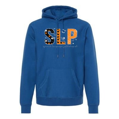 Funny SLP Halloween Costume Pumpkin Fall Skeleton Premium Hoodie