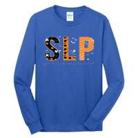 Funny SLP Halloween Costume Pumpkin Fall Skeleton Tall Long Sleeve T-Shirt