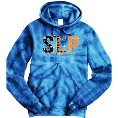 Funny SLP Halloween Costume Pumpkin Fall Skeleton Tie Dye Hoodie