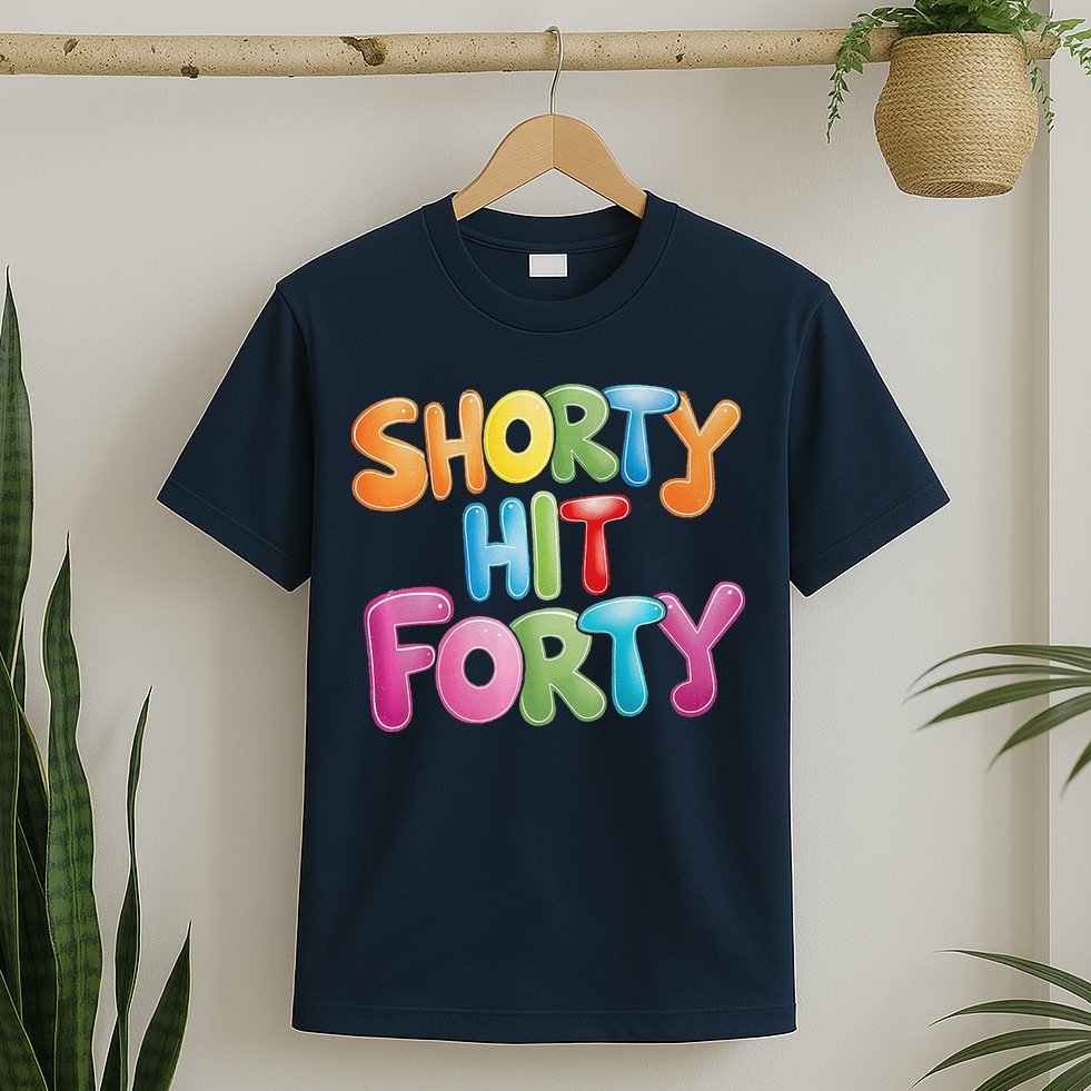 Funny Shorty Hit Forty 40th Birthday Gifts Premium T-Shirt