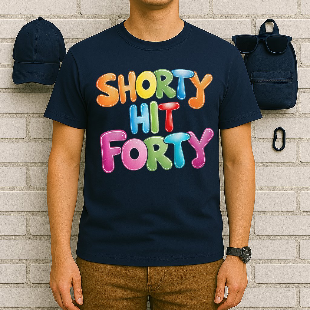 Funny Shorty Hit Forty 40th Birthday Gifts Premium T-Shirt