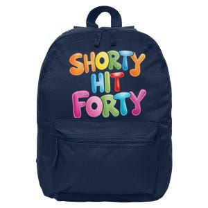 Funny Shorty Hit Forty 40th Birthday Gifts Premium 16 in Basic Backpack