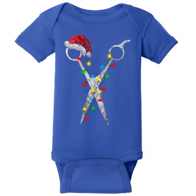 Funny Scissor Hairstylist Santa Christmas Hair Stylist Xmas Gift Baby Bodysuit