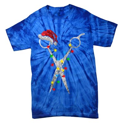 Funny Scissor Hairstylist Santa Christmas Hair Stylist Xmas Gift Tie-Dye T-Shirt