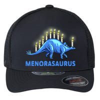 Funny Stegosaurus Hanukkah Dinosaur Menorah Dino Flexfit Unipanel Trucker Cap