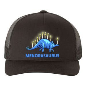 Funny Stegosaurus Hanukkah Dinosaur Menorah Dino Yupoong Adult 5-Panel Trucker Hat