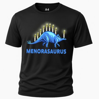 Funny Stegosaurus Hanukkah Dinosaur Menorah Dino Performance Shirt