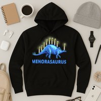 Funny Stegosaurus Hanukkah Dinosaur Menorah Dino Hoodie