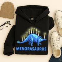 Funny Stegosaurus Hanukkah Dinosaur Menorah Dino Hoodie