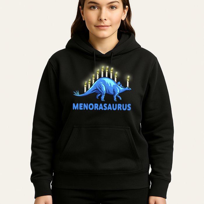 Funny Stegosaurus Hanukkah Dinosaur Menorah Dino Hoodie