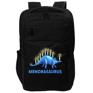 Funny Stegosaurus Hanukkah Dinosaur Menorah Dino Impact Tech Backpack