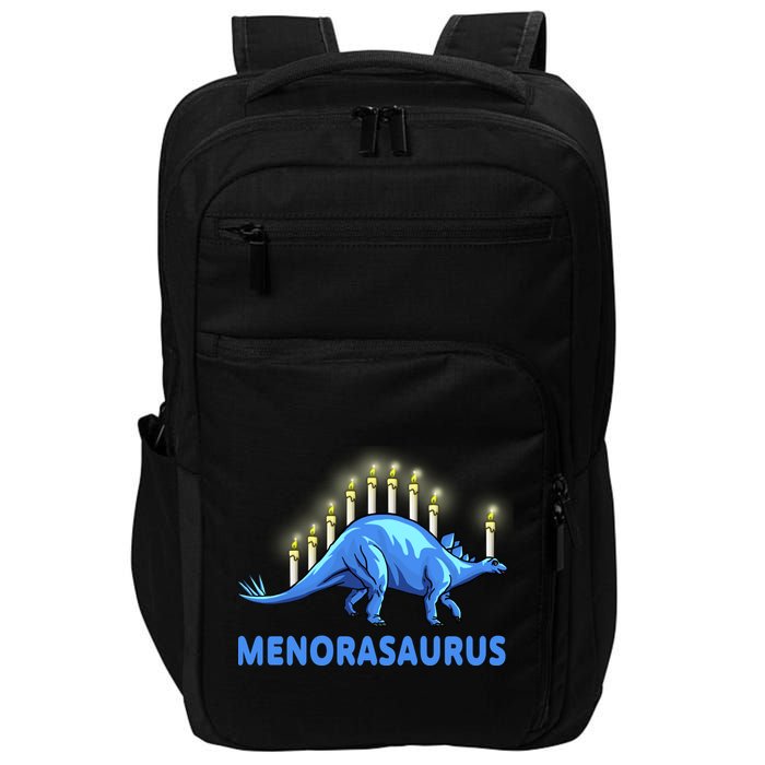 Funny Stegosaurus Hanukkah Dinosaur Menorah Dino Impact Tech Backpack
