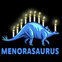 Funny Stegosaurus Hanukkah Dinosaur Menorah Dino Impact Tech Backpack