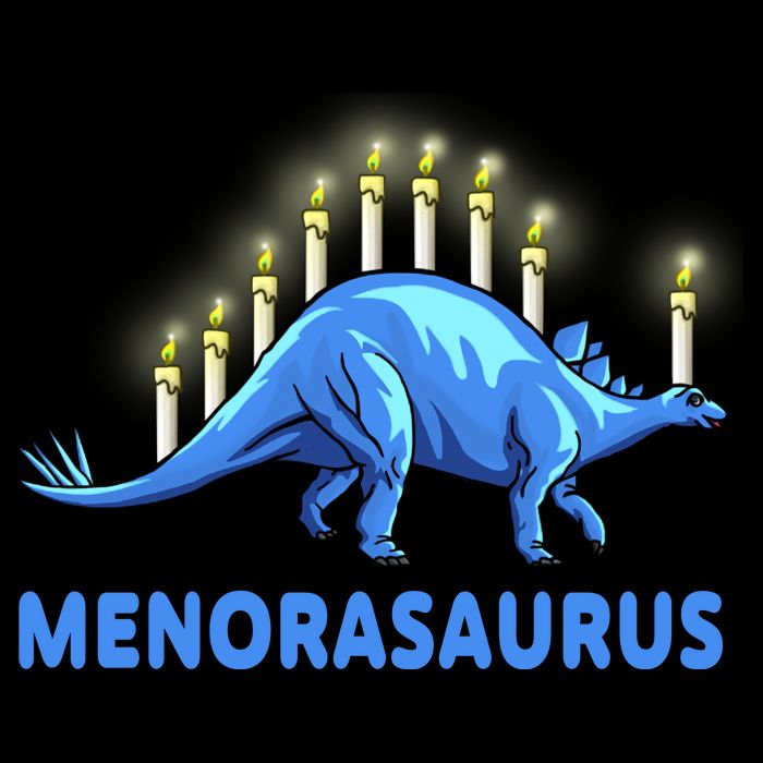 Funny Stegosaurus Hanukkah Dinosaur Menorah Dino Impact Tech Backpack