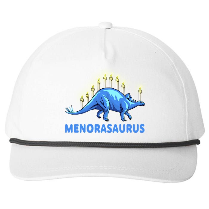 Funny Stegosaurus Hanukkah Dinosaur Menorah Dino Snapback Five-Panel Rope Hat