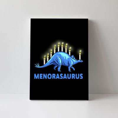 Funny Stegosaurus Hanukkah Dinosaur Menorah Dino Canvas