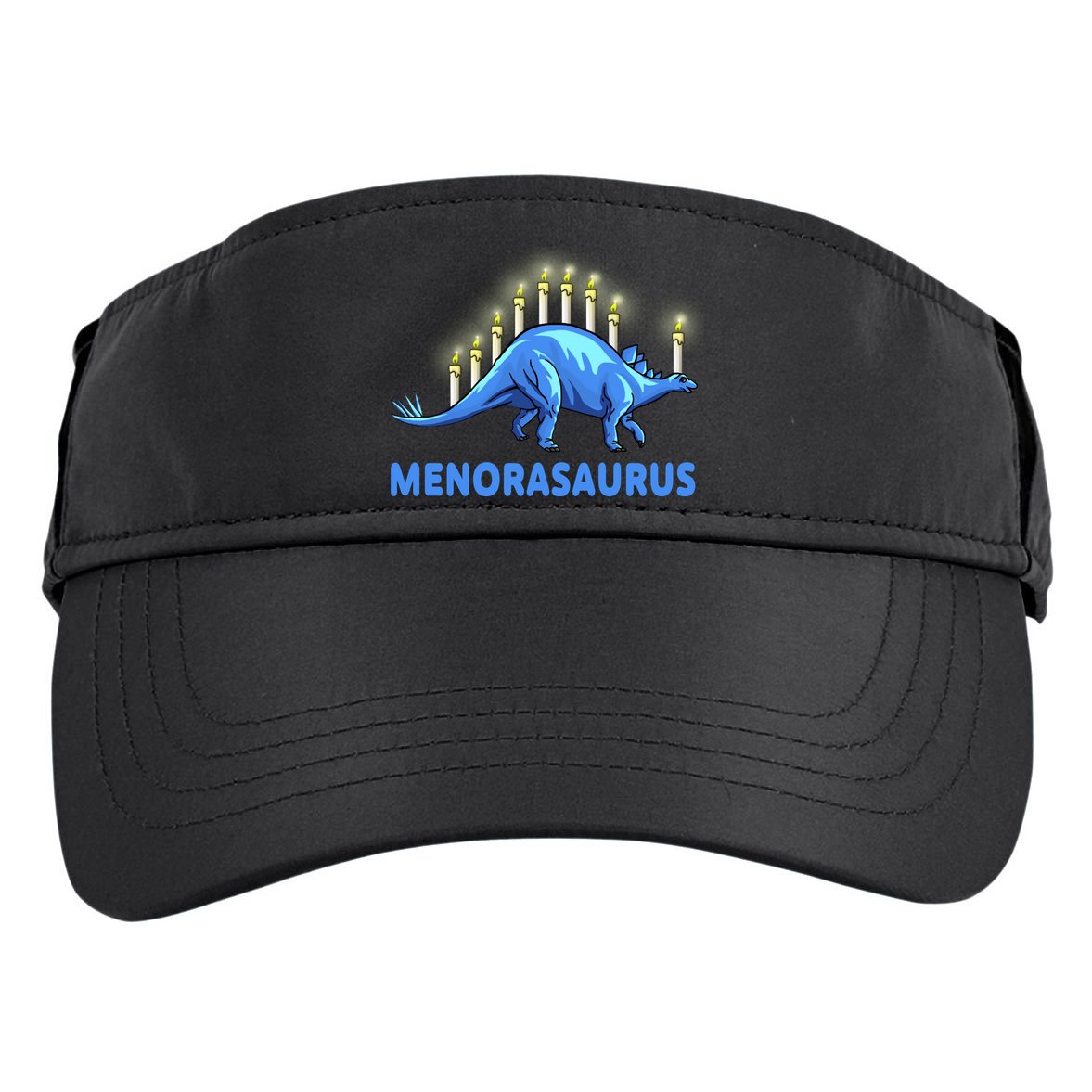 Funny Stegosaurus Hanukkah Dinosaur Menorah Dino Adult Drive Performance Visor