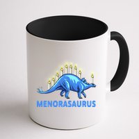 Funny Stegosaurus Hanukkah Dinosaur Menorah Dino Mug